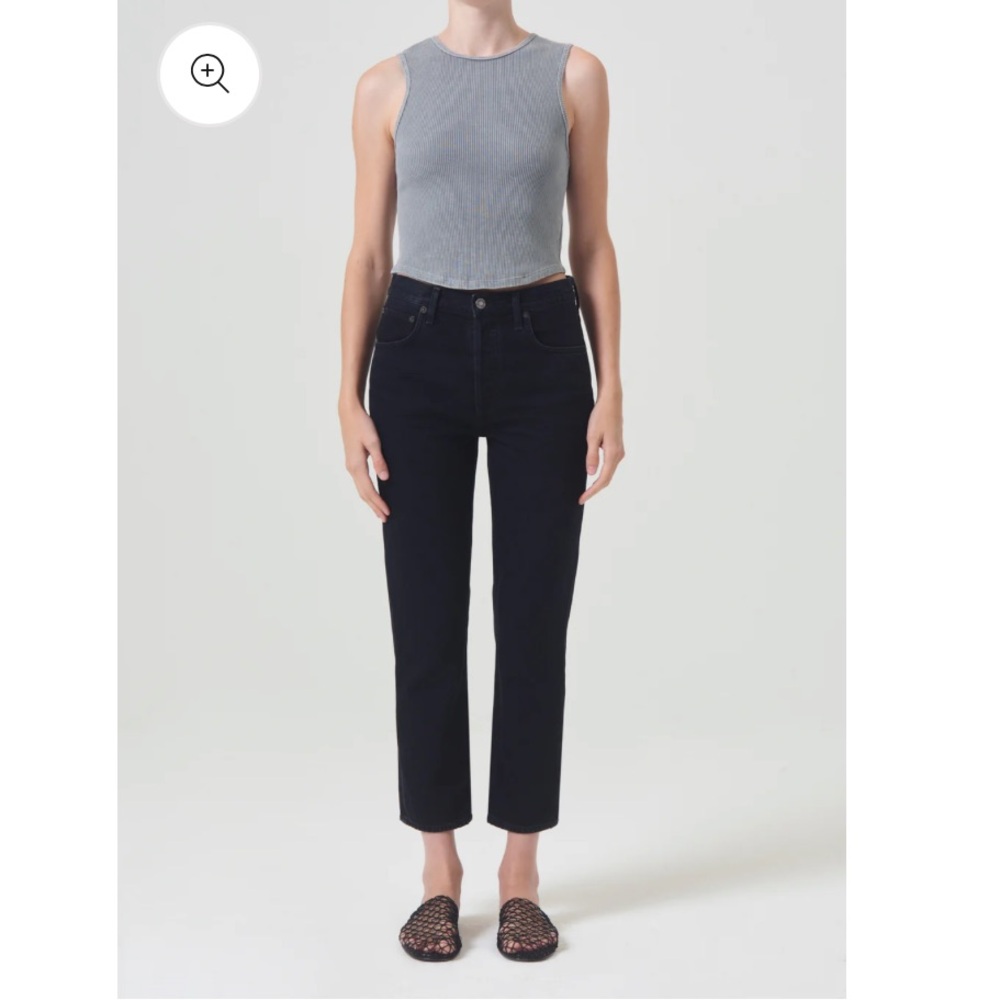 AGOLDE Riley high-rise straight crop in crushed